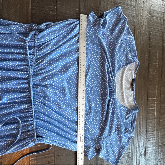 Banana Republic Women’s Belted Blue White Floral Dress XL Polyester-Spandex Chic - Picture 5 of 12